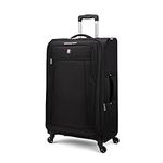 SWISSGEAR Cross Country Luggage - Lightweight Carry-On Softside 4 Wheel Spinner, Black, (SW49170), 20-Inch