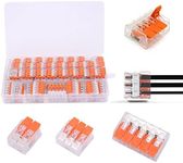 Yotsuba Lever Nut Wire Connector Kit, 75 Pcs Electrical Connector Wire Block Clamp Terminal Compact Lever (2 Port, 3 Port & 5 Port)