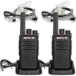 Retevis RT668 Walkie Talkies for Adults Long Range, PMR446 2 Way Radio, Robust, Professional Two Way Radio,Hand Free Walkie Talkie with Earpieces for Adults Kids (Black, 2Pcs)