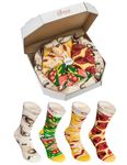 PIZZA SOCKS BOX 4 pairs MIX Hawaii Italian Pepperoni Cotton Socks 14-15 Made In EU