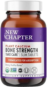 New Chapter Calcium Supplement – Bone Strength Whole Food Calcium with Vitamin K2 + D3 + Magnesium, Vegetarian, Gluten Free 270 count (3 month supply)