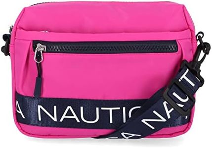 Nautica Nylon Bean Crossbody/Belt Bag with Adjustable Shoulder Strap, Hot Pink, One Size