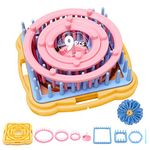 Flower Loom, Round Knitting Loom Set with 1 Plastic Needles for Flower Weaving Loom Knitting Machine Accessories, 9 Pcs Knitting Looms Set DIY Wool Yarn Craft Kits Tool for Socks Gloves Hats Making