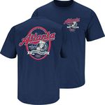 Atlanta Baseball Fans. A Drinking Town with a Baseball Problem Navy T-Shirt (Sm-5x) (Short Sleeve, X-Large)