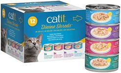 Catit Wet Cat Food, Divine Shreds in Jelly, Tuna Multipack, 12 x 85 g Cans, Cat Food Wet, Cat Wet Food, Wet Cat Food Pate, Canned Cat Food, Kitten Wet Food, Nourriture Pour Chat, Manger Pour Chat