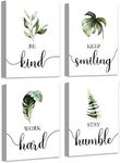 Boho Botanical Plant Inspirational Wall Decor, Motivational Wall Art, Office & Bedroom Wall Decor, Positive Quotes & Sayings, Daily Affirmations for Men, 8x10 inch (20x25 cm,Wooden Frames)