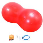 Trintion Peanut Ball Anti-burst Exercise Ball,90x45cm Yoga Ball with Pump, Gym Quality Fitness Ball for Kids Therapy for Pregnancy Birth Exercise, Physical Therapy, Child Traning, Women, Men