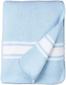 Lanovenanube - Manta Mallorquina Algodón 160x220 - Azul/Raya Blanca