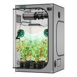 VIVOSUN G448 48"x48"x80" Grow Tent, 4x4 FT Advanced Gray Grow Tent with 22mm Thickened Poles, Observation Window and Floor Tray for Hydroponic Plants for VS4000/VSF4300