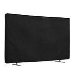 kwmobile 24" TV Cover - Linen Dust Protector - Black