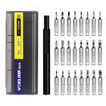 VCELINK Precision Screwdriver Set, Magnetic 25-in-1 Mini Screwdriver Kit with 24 Bits, Multi-Function and Small Repair Tool for Computer, Mobile Phone, Game Console, PC, Eyeglasses, Camera