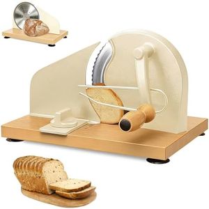 Bread Slicer for Homemade Bread,Manual Sourdough Bread Cutter Making Tools for Sandwich,Adjustable Thickness, Hand Crank with Scale Line & Suction Cup & Metal Guid