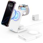 Wireless Charging Station for Apple: CIYOYO 3 in 1 Magnetic Wireless Charger Station Dock for iPhone 16 15 14 13 12 Pro Max, Apple Watch 9/8/7/6/SE/5/4/3/2,AirPods Pro/3/2