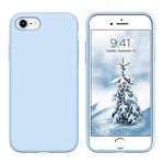 DUEDUE Case Compatible with iPhone SE 2022/2020 Case,iPhone 7/8 Case,Liquid Silicone Gel Rubber Slim Soft Cover Microfiber Cloth Lining Cushion Protective Case for iPhone 7/8/SE2/SE3,Blue