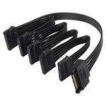 SinLoon 15 Pin SATA Power Splitter Adapter Cable 15 Pin SATA 1 to 5 SATA Serial Cord for HDD、SSD、Optical Drives