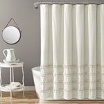 Lush Decor Cotton Shower Curtain Striped Yarn Dyed Neutral 72" x 72"