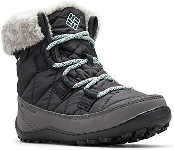 Columbia Youth Minx Shorty Omni-Heat Waterproof-K Snow Boot, Black/Spray, 1-7 Big Kid