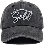 LOKIDVE Sold Baseball Cap Adjustable Distressed Hat for Real Estate Agent