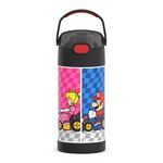 THERMOS FUNTAINER 12 Ounce Stainless Steel Vacuum Insulated Kids Straw Bottle, Super Mario Brothers