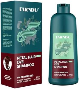 Farndu Burgundy Hair Dye Shampoo for Women Men Gray Hair Coverage in 15 Minutes, Natural Hair Color Shampoo