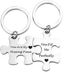 Matching Couples Keychain for Boyfriend Girlfriend Birthday Anniversary Christmas Gifts for Husband Wife Couple Puzzle Keychain You Are My Missing Piece Key chain