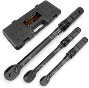 Lytool 3-Piece Torque Wrench Set, 72-Tooth Click Torque Wrenches 1/4" 3/8" 1/2" Drive, ±3% Accuracy with Calibration Certificate, Quick Release Button for Automotive Bike Motorcycle Repair