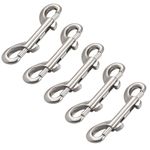 Carabiner Hook - Snap Hooks, Double Ended Bolt Snap Hook Double End Trigger Snaps Metal Clips for Diving, Dog Leash, Key Chain 5Pcs