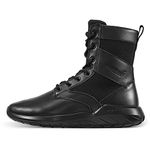 Men's Tactical Boots Lightweight Breathable Military Combat Boots with Side Zipper Hiking Work Boots for Women Black Size EUR 42