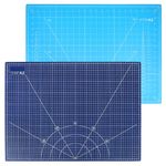 Self Healing Cutting Mat (A2 Size: 18" x 24"), 5 Layer PVC Construction Craft Mat, Double Sided Cut Mats Non-Slip Perfect for Crafts Quilting Sewing and All Arts (Blue & Light Blue)