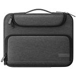 MoKo 9-11 Inch Tablet Sleeve Bag, Fits iPad Air 5/4th 10.9, iPad Pro 11 Inch, iPad 9/8th 10.2, iPad 10th 10.9, Tab S8/S9 11",Waterproof Polyester Bag with Double Pockets,Retractable Handle, Black&Gray