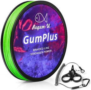 GumPlus 8X Stealth Braided Fishing Line 150 Yards / 130 LB Abrasion Resistant Superline Zero Stretch & Smaller Diameter Confuse & Catch Big Fish Better in Saltwater & Freshwater (Fluorescent Green)