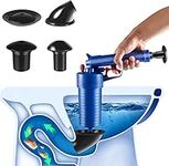 KODAA Drain Unblocker Plunger,High Pressure Toilet Air Blaster with 4 Suckers, Powerful Unblocking Heavy Duty Blockage Remover Tool, 4 Adapter for Drain Toilet Sink Bath Kichen