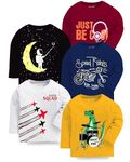 Kuchipoo Full Sleeves Boys Regular Fit T-Shirts - Pack Of 5, Multi-Colored (Tshrt-184, 2-3 Years)