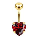 PiercingPoint Red Claw Set Heart CZ