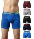 Lux Cozi Boy's Pack of 6 Super Combed Cotton Outer Elastic Solid Trunk with Ultra Soft Waistband (Size : 75cm) Multicolour