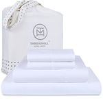 Threadmill - White Full Sheets Set, Soft 100% Cotton Cooling Sheets Deep Pockets Snug Fit Elastic, 500 Thread Count, 4-Pc, Beats Egyptian Cotton Claims (Solid - Pure White)