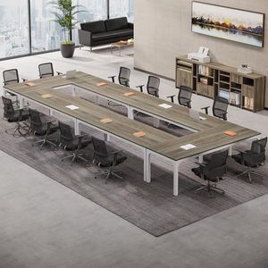 Tribesigns 6.5 FT Conference Room Table, 78.74" W x 27.56" D Large Office Conference Table, Modern Seminar Meeting Table Desk for Boardroom, Meeting Room (6, Oak)