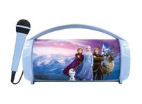 LEXIBOOK, Frozen, Wireless light speaker with microphone, Stereo sound, Karaoke function, USB and SD card ports, Rechargeable battery, Handle to carry everywhere, Blue/Purple, BTP585FZZ