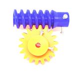 INVENTO 1pcs 3D Printed Plastic 6 Teeth Worm Gear (25mm dia) + 18 Teeth (50mm dia) Spur Gear 6mm hole for DIY Projects