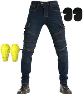 SHUOJIA Pantalons De Moto Pour Hommes Et Femmes, Jeans De Motard Avec Protection Renforcée, Denim De Course (A6,L)