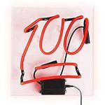 Amped & Co, 100 Emoji Neon Wall Light, 11x11.8 inches, Red Glass Real Neon Sign