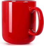 SHOWFULL 20 OZ Large Coffee Mug, 600ml Porcelain Extra Big Ceramic Cup for Men Women Tea Coffee Hot Chocolate Latte, Red