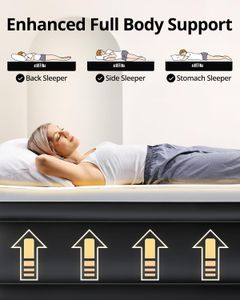 Airefina Single Air Mattress with Built-In Pump – Flocked, 190x99x46cm