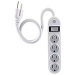 GE 4-Outlet Power Strip, 1.5 Ft Ext