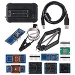 T48 TL866-3G Programmer Support 31000+ ICS for EPROM/MCU/SPI/Nor/NAND Flash/EMMC/IC Tester/ TL866CS TL866II Plus Replacement with 9 Adapter(T48 Programmer host+ 9 Adapter)