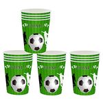 16Pcs Football Party Paper Cups,Party Decor Football World Cup 2022 Cups,Soccer Football Ball Cups for World Cup Football Soccer Party Decorations,Football Birthday Party Supplies Cups for Boys Kids