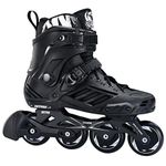 SKTYEE Inline Skates for Women and Men, Fitness Inline Speed Racing Skates Adult, Comfortable and Breathable Roller Skates with Washable Lining, Black (Size : Men 6.5/Women 8)