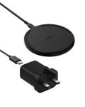 Belkin Wireless Charging Pad 15W - Qi Charger, Charging Station for Apple iPhone 17, Air, 16, 15, 14, 13, 12 Series, AirPods, Samsung Galaxy, Google Pixel - 1.5m Cable Included (No PSU) - Black