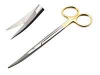 Scissors Surgical 5.5 inches Curved Gold Plated Handle Tungsten Carbide Inserts Extra Sharp and Durable ARTMAN Brand