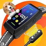 AI Dog Bark Collar Sets for Large Small Medium Dogs| 2in1 No Shock/Safe Shock Barking Collar with 3 Adjustable Shock Mode |IP68 Waterproof Rechargeable Anti Bark Device (Black)